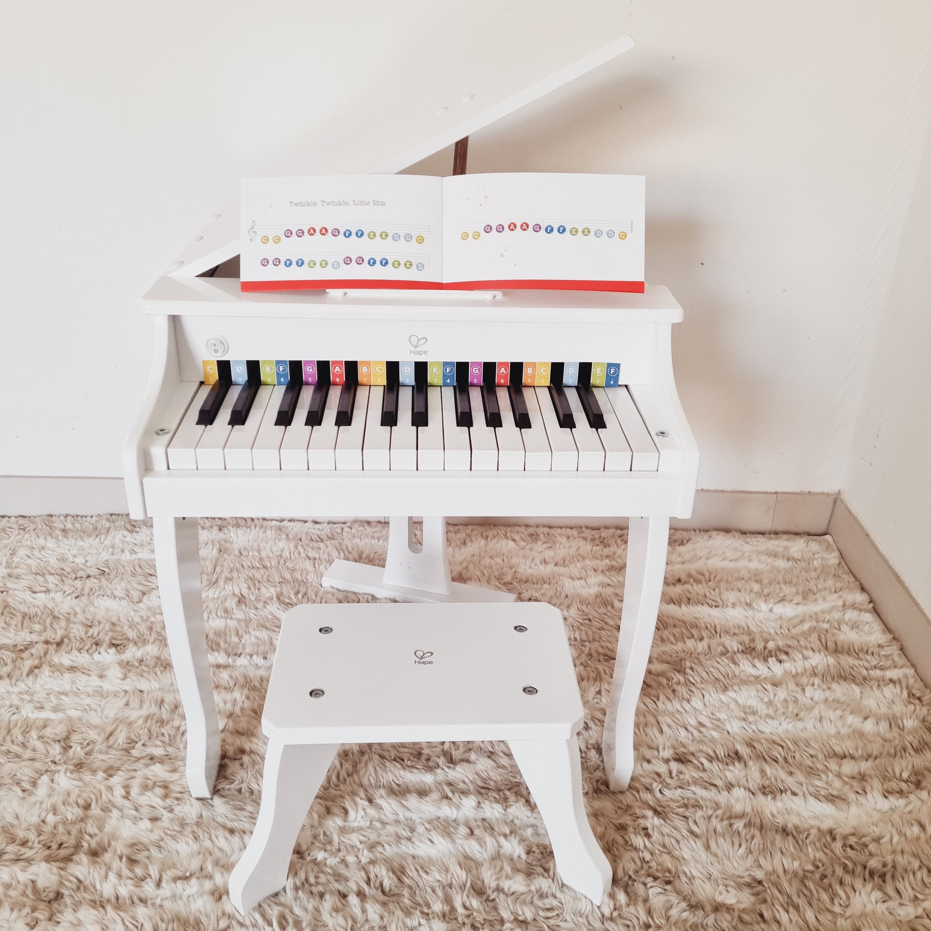 Hape Vleugelpiano Deluxe Grand 30 Toetsen Wit